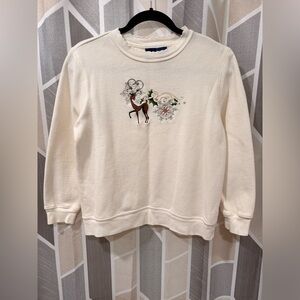 Basic Editions Cream Embroidered Sweater